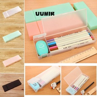  UUMIR Hộp Bút Nhựa Cứng Trong Mờ Không Độc Hại Đơn Giản Dành Cho Học Sinh 
