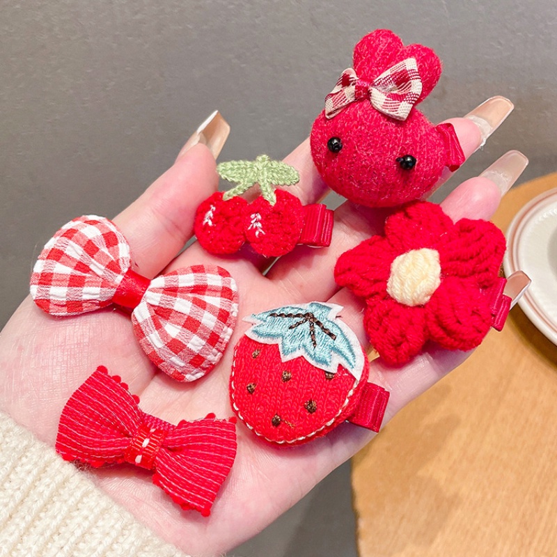 Set 3 Kẹp Tóc Nơ Xinh Xắn Đáng Yêu Mừng Năm Mới Cho Bé Gái