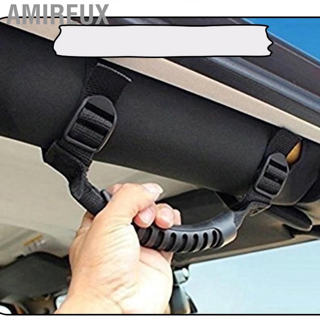 Amireux Roll Bar Top Grab Handle Ergonomic Design Comfortable Grip Strong Bearing Capacity Replacement for Wrangler