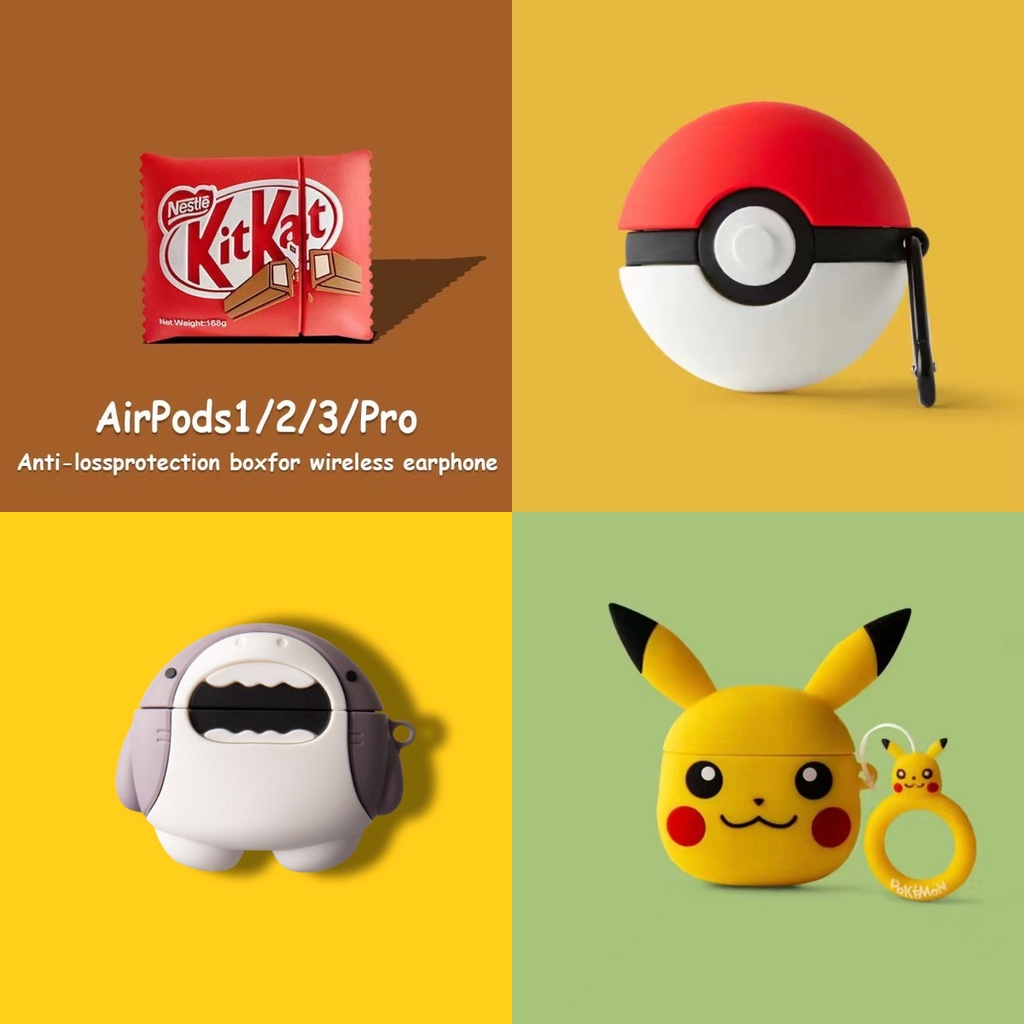 GTC Cho Realme Buds T300 Case ốp tai ngGtc Vỏ Bảo Vệ Hộp Đựng Tai Nghe Hình Cá Mập pikachu Cho realm
