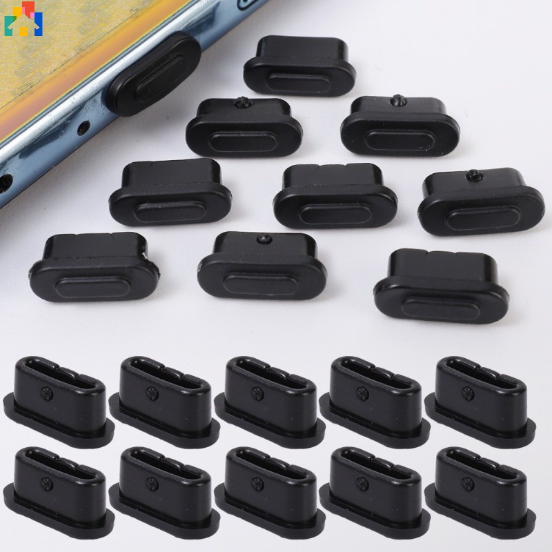 1 / 10 Nút Bịt Cổng Sạc Type C Màu Đen Chống Bụi