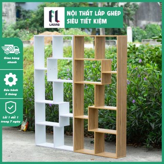 Kệ để sách chữ U Lazino, Kệ sách gỗ đứng để sàn có thể dùng làm kệ để đồ trang trí, decor phòng