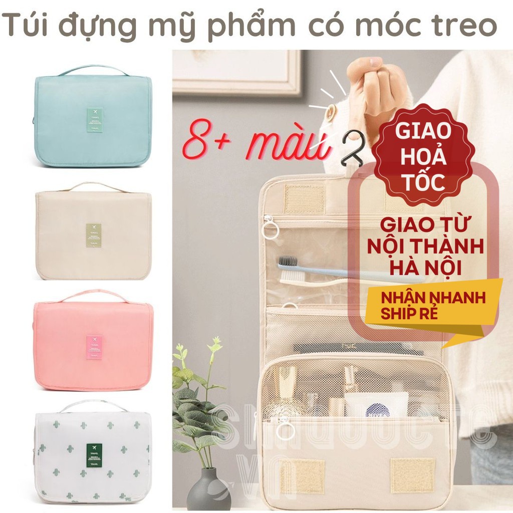 [Size to] Túi đựng mỹ phẩm đồ du lịch đa năng có móc treo