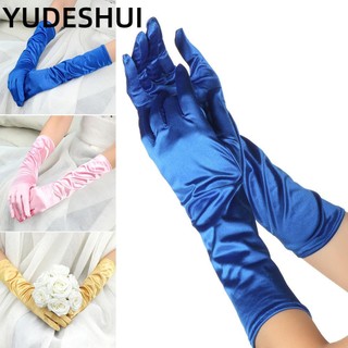 YUDESHUI Găng tay dài tới khuỷu tay vải lụa satin co giãn cho cô dâu ngày cưới/nhà hát opera/vũ hội/dạ tiệc nhiều màu tùy chọn
