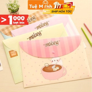 Túi Clear Bag hoạt hình dễ thương VPPTUEMINH, túi đựng tài liệu dày dặn cao cấp Tuệ Minh