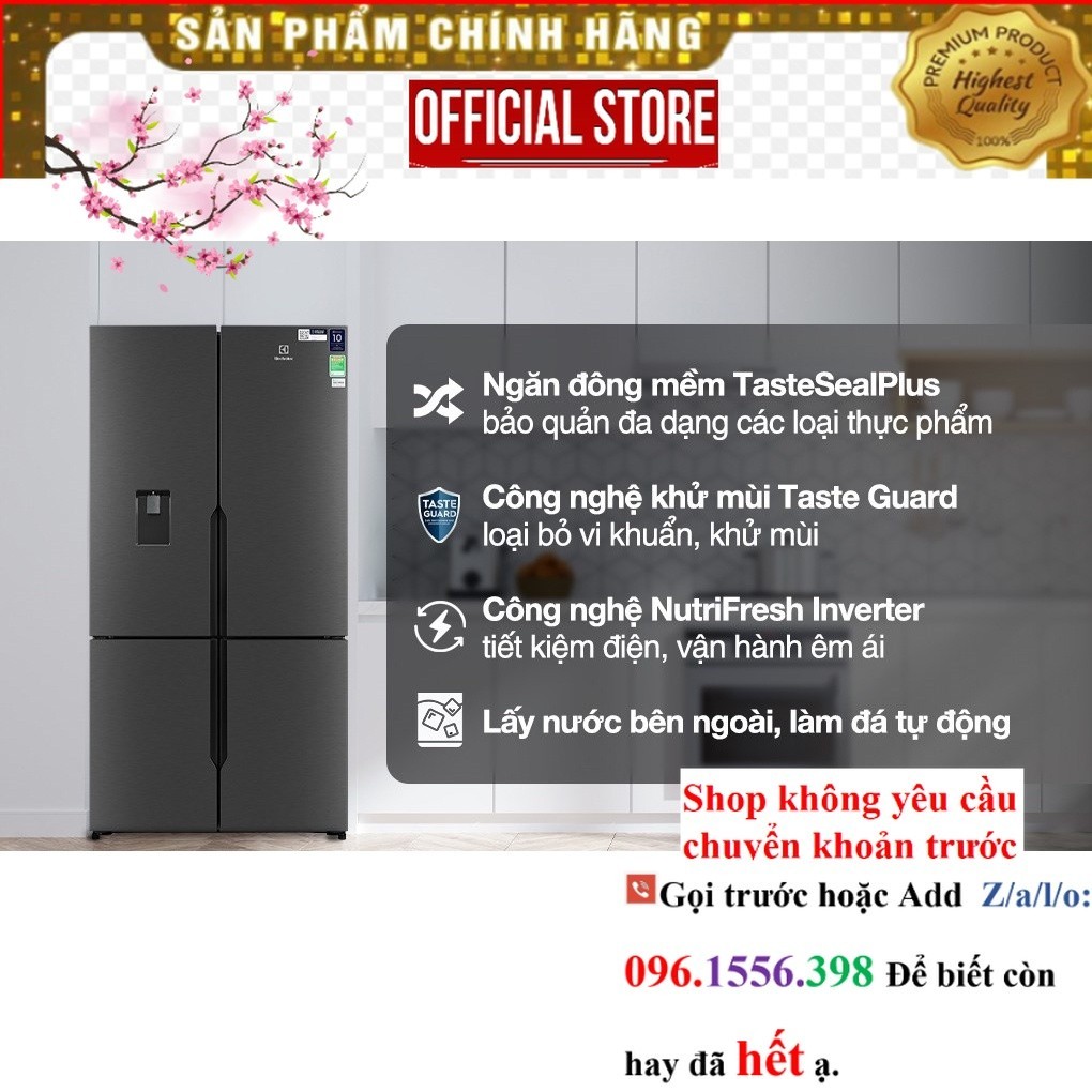 Tủ Lạnh Electrolux Inverter 562 lít Multi Door EQE5660A-B |P&G