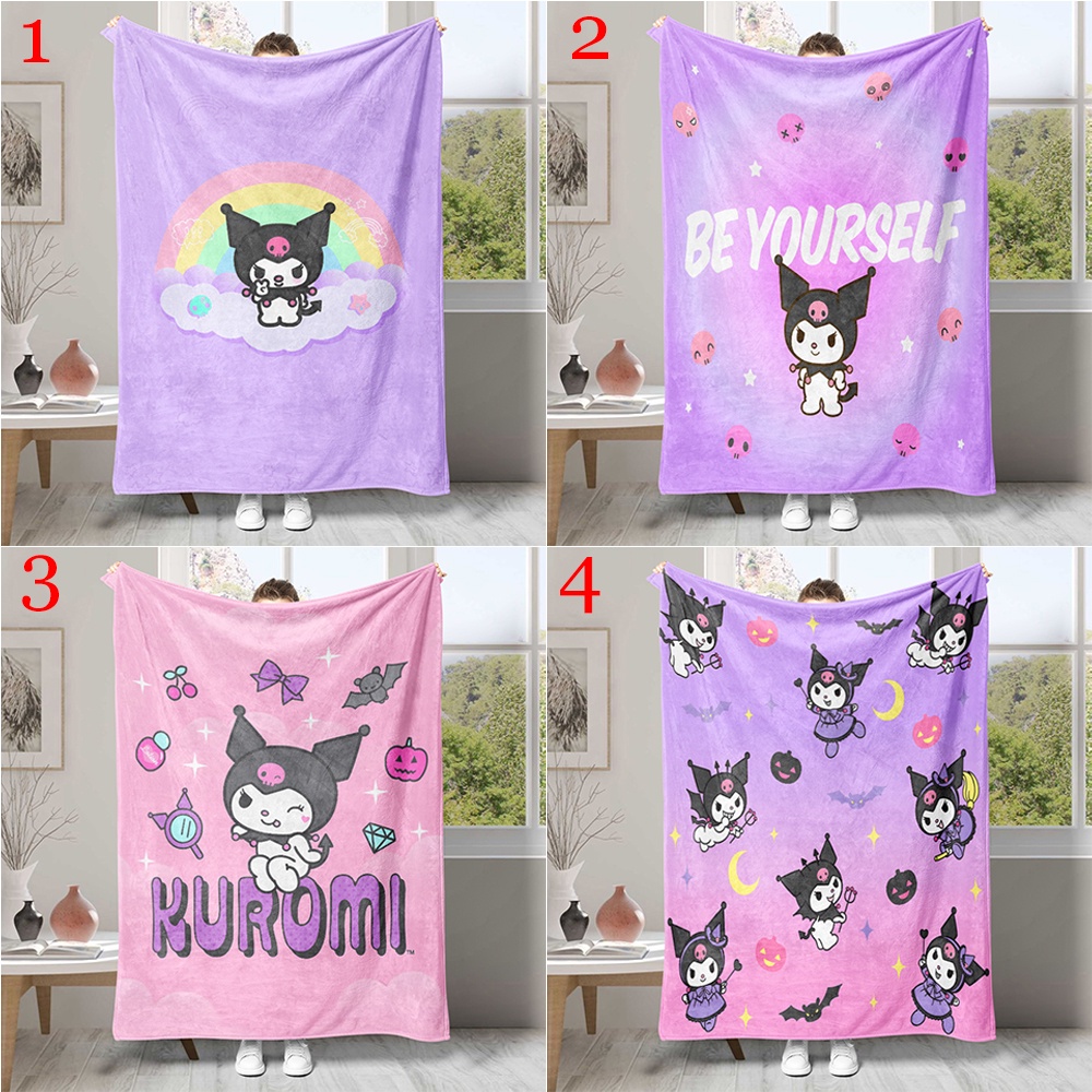 Dễ Thương Chăn flannel In Hình kuromi Hoạt Hình Đáng Yêu