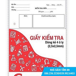 Giấy kiểm tra ô li học sinh cấp 1 Hồng Hà/ Campus