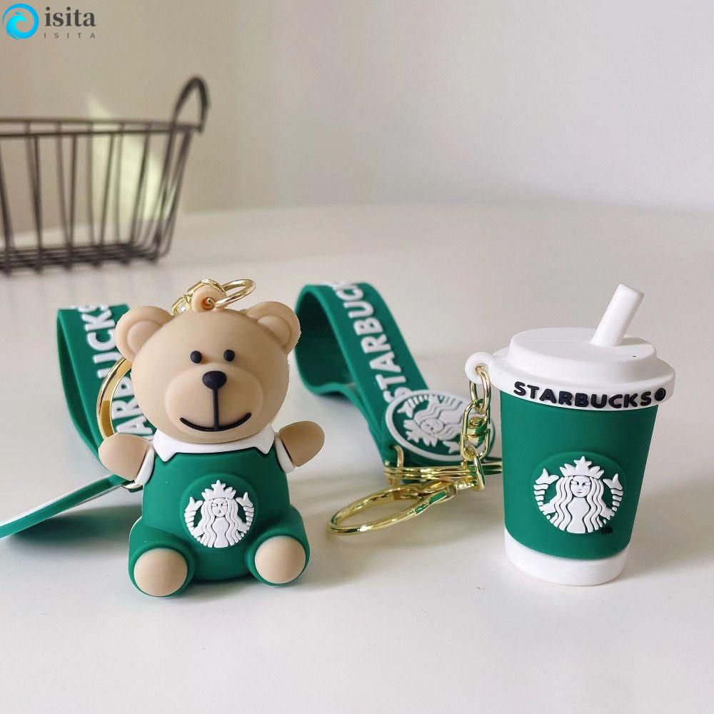 Móc Chìa Khóa Bằng PVC Hình Ly Trà Sữa Hoạt Hình ISITA Starbucks Dễ Thương