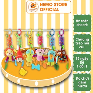 Thú treo nôi cũi cho bé gặm nướu, đồ chơi lục lạc treo xe đẩy kêu leng keng SKK BABY