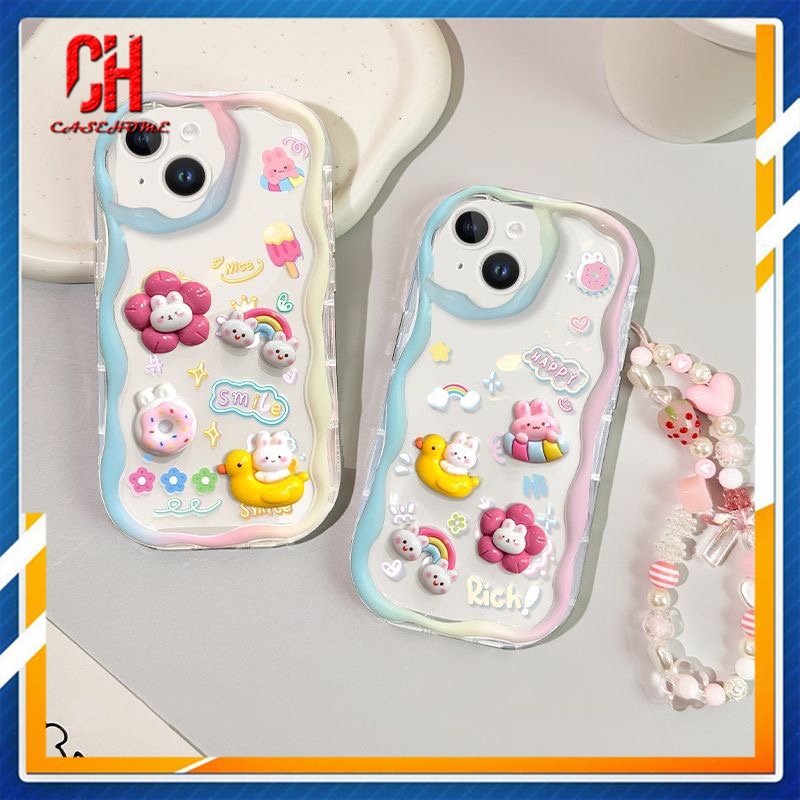 Bao Da Điện Thoại Viền Cong Hình Thỏ 3d Cho Redmi Note 8 10S 9S 11 11S 12 12S 9 10 PRO MAX 10 9 10X 10C 12 12C 11A A1 A2 A1+ A2+ 9A 9AT 9i 9C NFC 9T 9 Power POCO C50 C55 M2 M3 X3 2 PRO NFC
