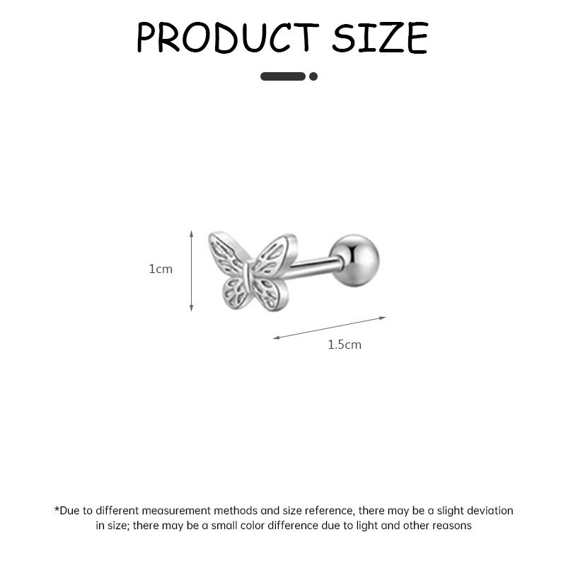 Bông Tai Mạ Bạc 925 Hình Bướm Đính Đá Thời Trang Hàn Quốc Cho Nữ