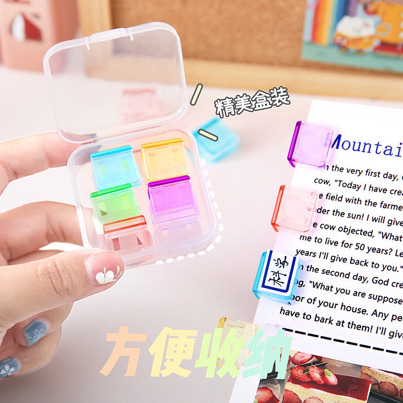 Kẹp tài liệu, giấy BASIC nhiều màu kiểm tra Harajuku dê thương