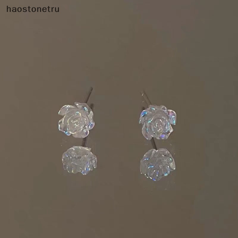 1 Đôi Bông Tai Hình Hoa Trà Trắng Thời Trang Mùa Hè Cho Nữ