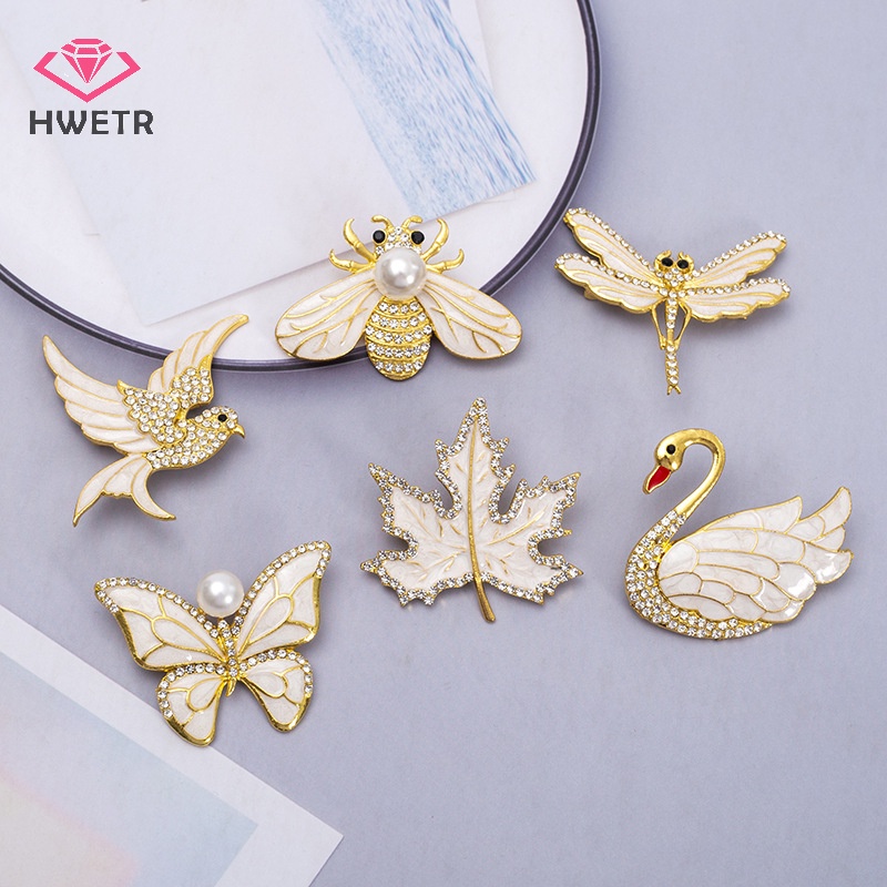 Trâm Cài Áo Hình Chim Thiên Nga Đính Ngọc Trai Thời Trang Cho Nữ Mới