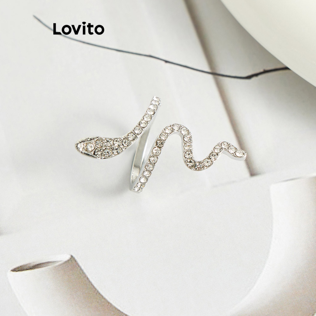 Nhẫn Lovito kim loại màu trơn thường ngày cho nữ L63AD036