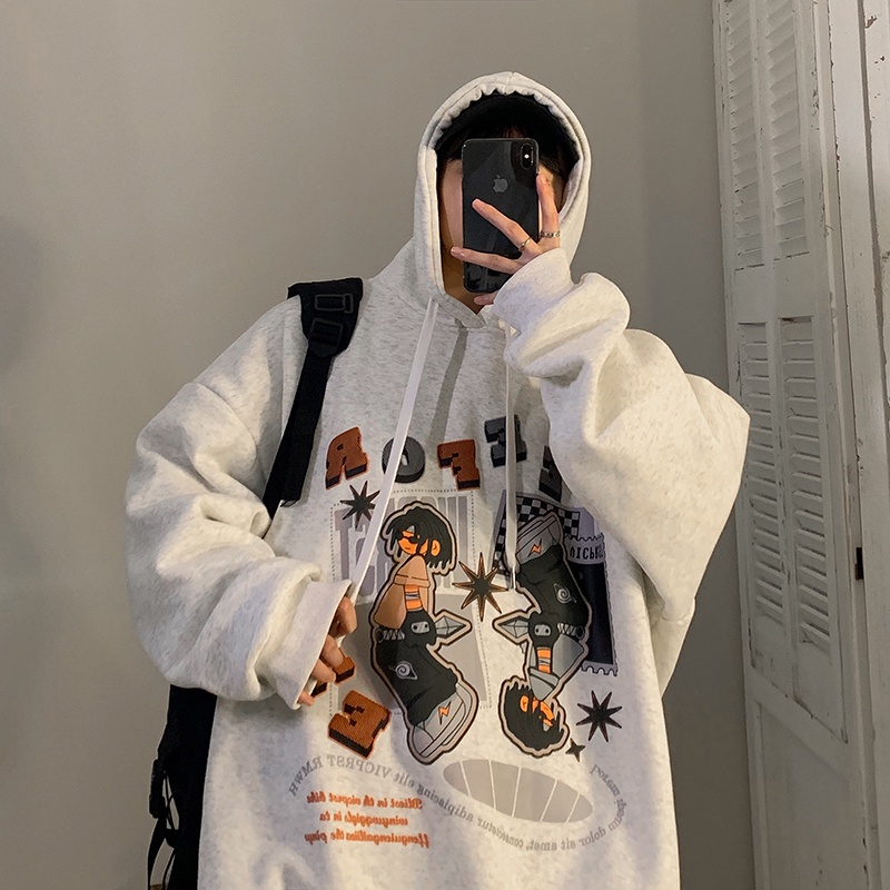 Áo hoodie Tay Dài Thời Trang Phong Cách retro Cho Nam
