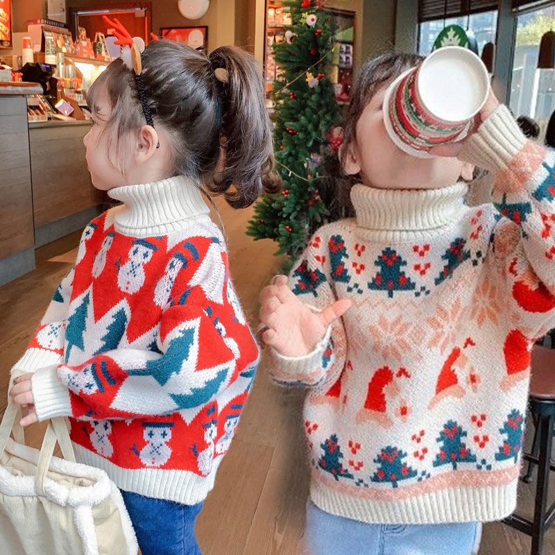 Joyncleon Áo sweater Dệt Kim Cổ Lọ Thời Trang Mùa Đông Cho Bé Gái