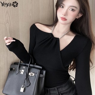 Áo thun dài tay ôm dáng màu trơn hở lưng gợi cảm cho nữ