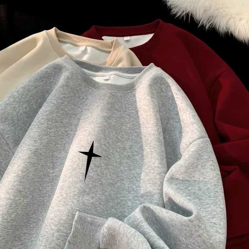 Áo Sweater cotton Nhung Dày Tay Dài Cổ Tròn In Họa Tiết Màu Xanh Lá Đậm Thời Trang Hàn Quốc Dành Cho Cặp Đôi m-5xl