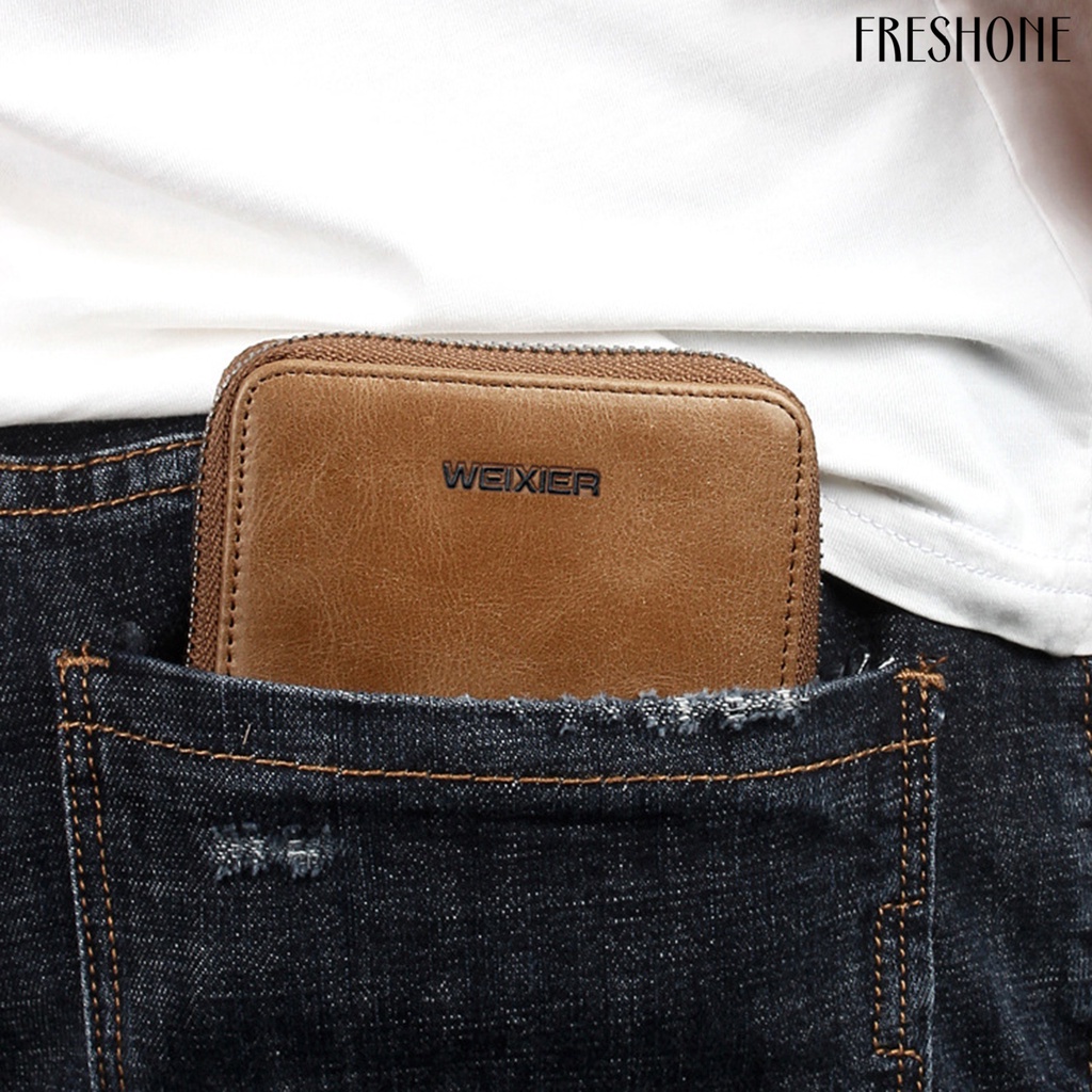 Ví Nam Nhiều Ngăn Giả Da Đa Năng Có Dây Kéo Dùng Khi Đi Du Lịch