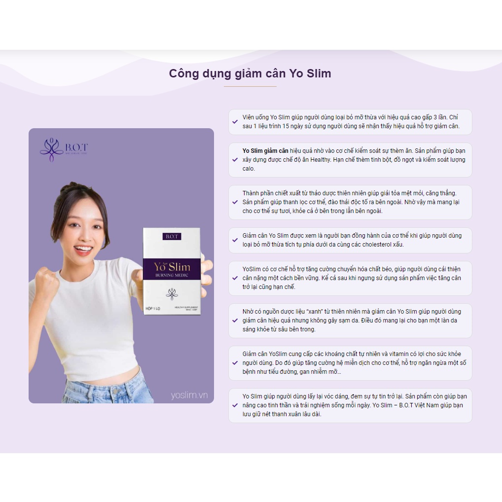 Giảm Cân Yo Slim Yo Detox Yoslim Yodetox Chính Hãng B.O.T Giúp Giảm Cân An Toàn giảm 4-7 Kg Sau 30 Ngày