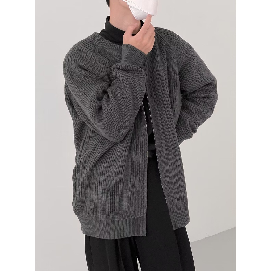 Áo khoác cardigan nam màu sắc đơn giản phong cách hàn quốc thời trang thu đông 2023