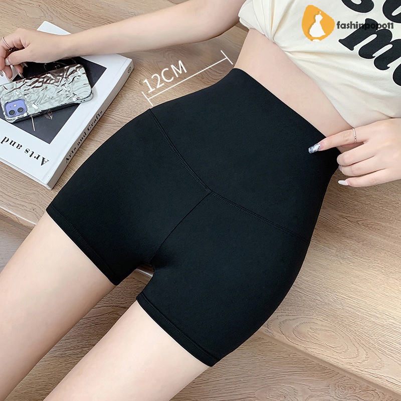 Quần Short Tập yoga Lưng Cao Eo Nâng Mông Màu Trơn Cho Nữ