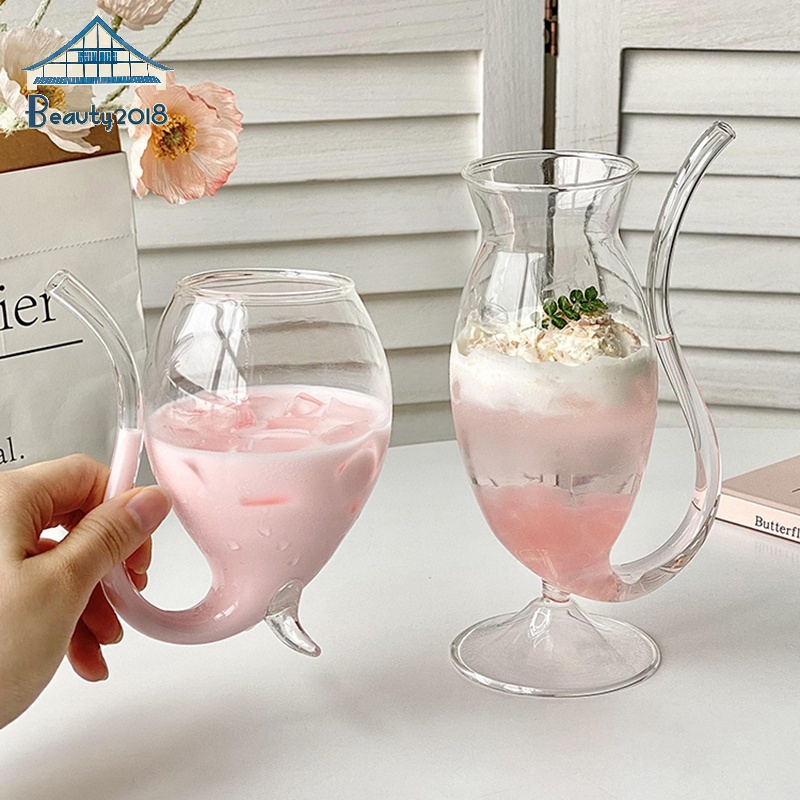 Ly Uống Rượu Kiểu Dáng Độc Đáo Sáng Tạo Kèm Ống Hút Dùng Làm Đạo Cụ Chụp Ảnh
