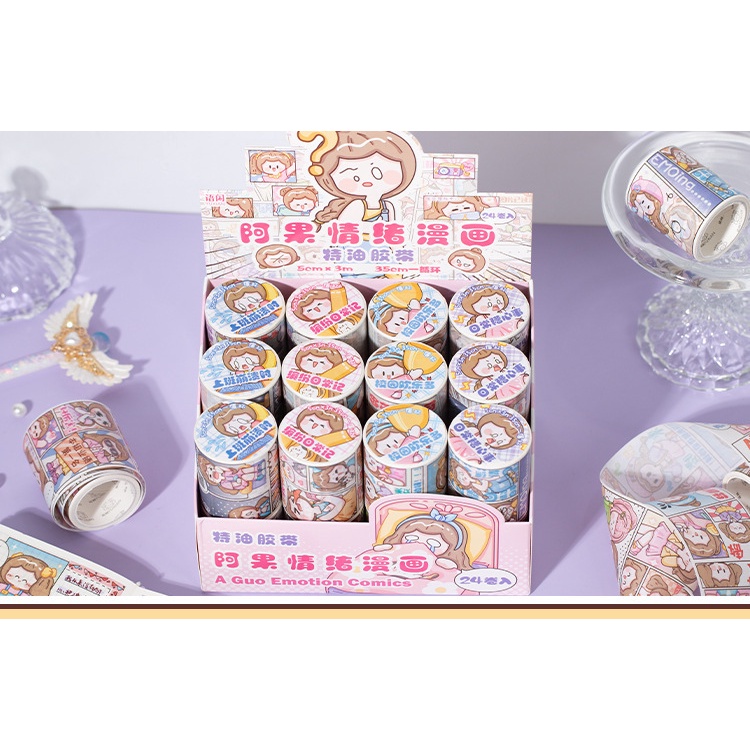 Ago Cuộn Băng Keo washi Sơn Dầu Nhân Vật Hoạt Hình Trang Trí Sổ Tay diy