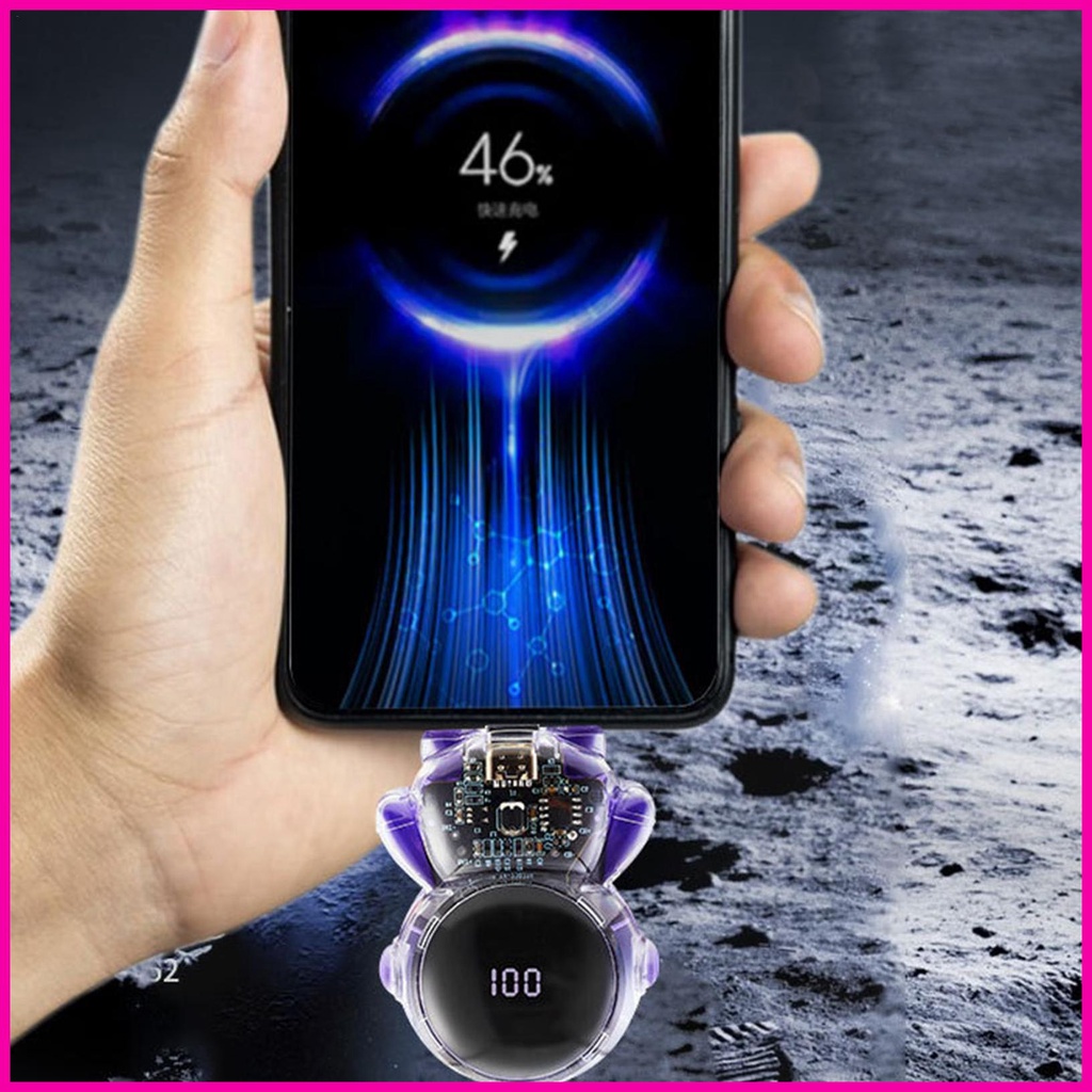 Sạc Dự Phòng 1500mah Hình Phi Hành Gia mini Có Móc Khóa Cho Điện Thoại Di Động