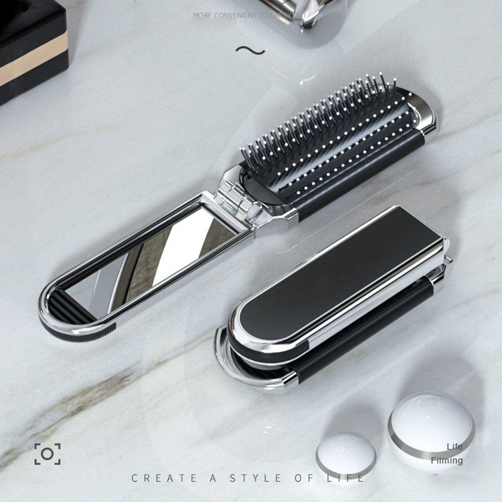 Daron1 Lược Chải Tóc 2 Trong 1 Có Gương Trang Điểm Gấp Gọn Hình Hoạt Hình Dễ Thương