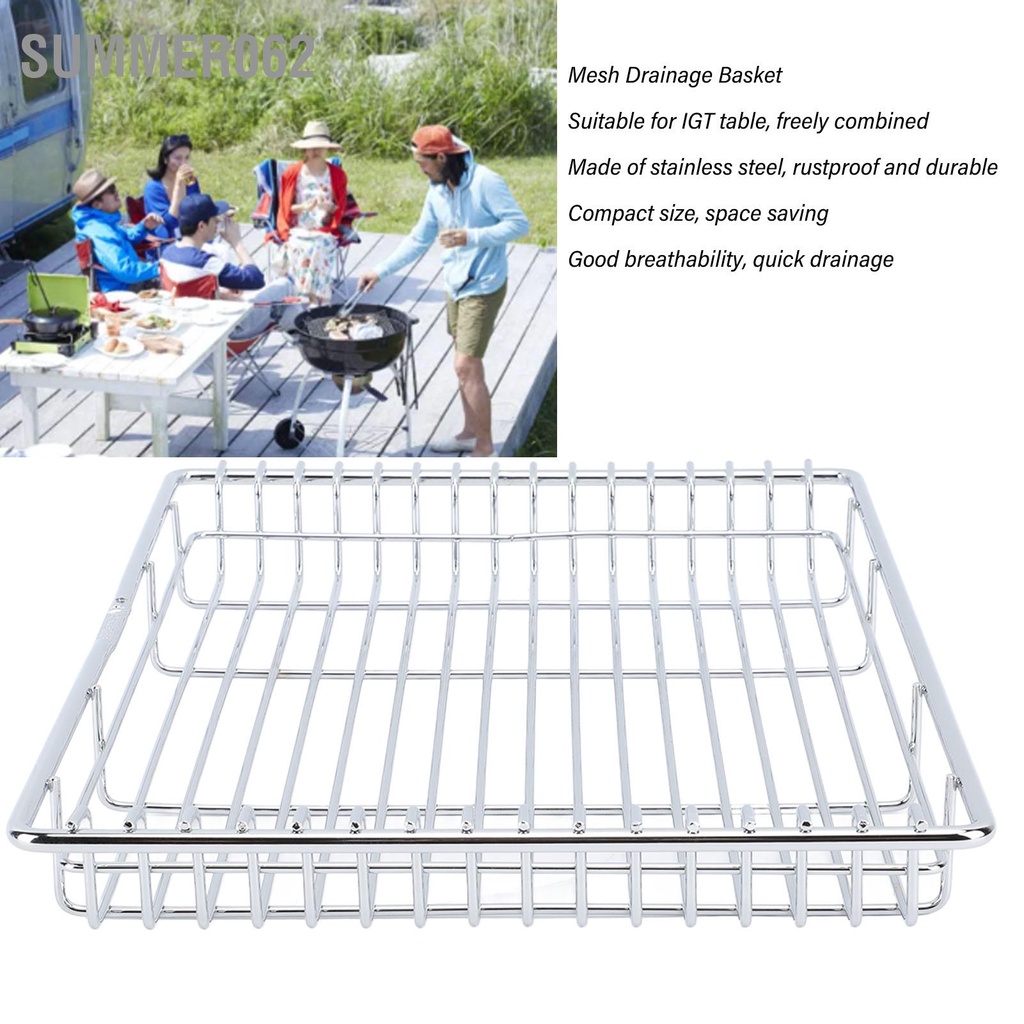 Thoát Nước Khay Lưới Cho IGT Bàn Inox Bát Đĩa Phơi Bồn Rửa Rổ Gia Đình Cắm Trại Ngoài Trời