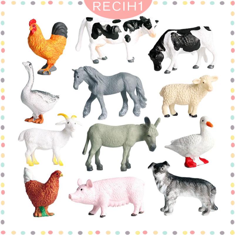 Set 12 Mô Hình Nông Trại Động Vật Cho Bé