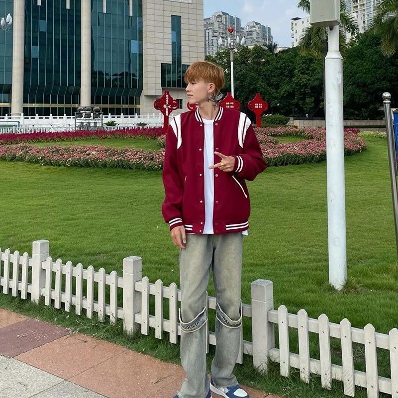 Áo Khoác Bóng Chày Thời Trang Phong Cách hong kong Cho Nam