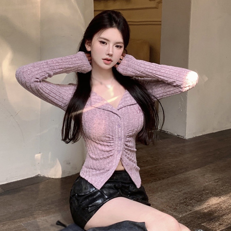 Áo Khoác cardigan Dệt Kim Mỏng Màu Trơn Thời Trang Thu Đông Thanh Lịch Cho Nữ