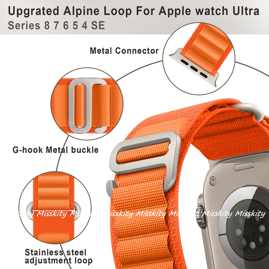 Alpine Dây Đeo Đồng Hồ iwatch 44mm 40mm 49mm 45mm 41mm 38mm 42mm series 9 5 se 6 7 8 ultra 2