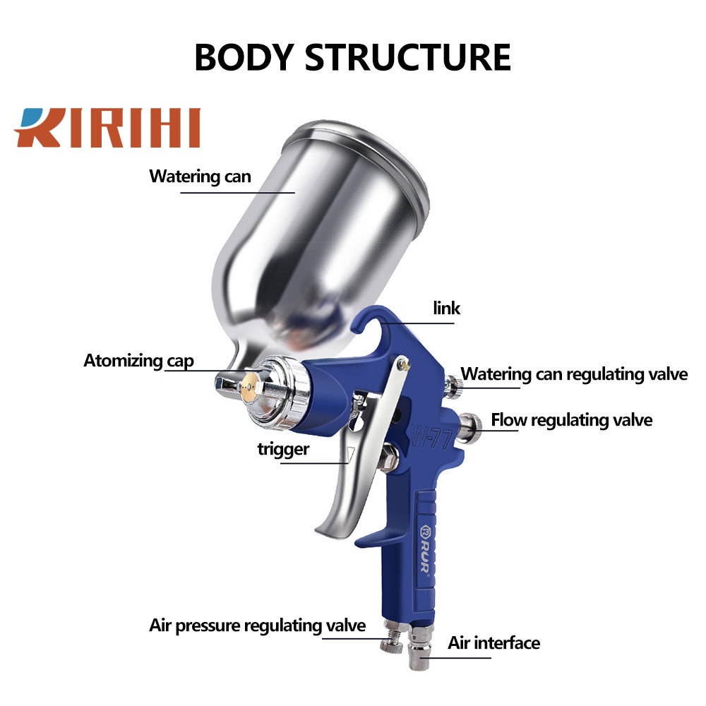 RIRIHI Súng Phun Sơn Chuyên Nghiệp 1.4mm 1.7mm 2.5mm 400cc