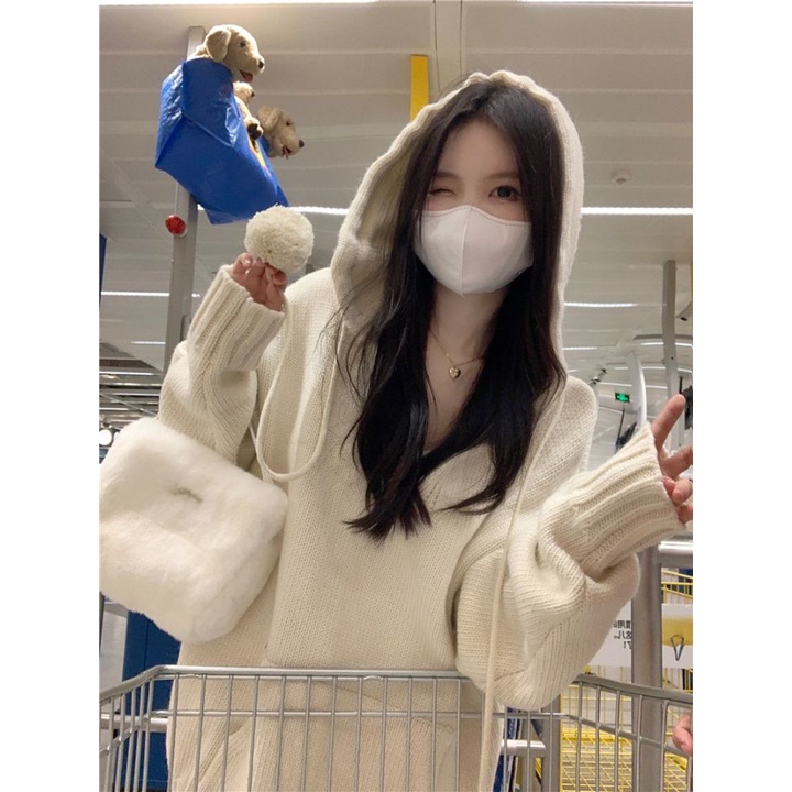 Áo sweater Dệt Kim Dày Dặn Màu Trơn Phong Cách Hàn Quốc Thời Trang Thu Đông Mới Cho Nữ