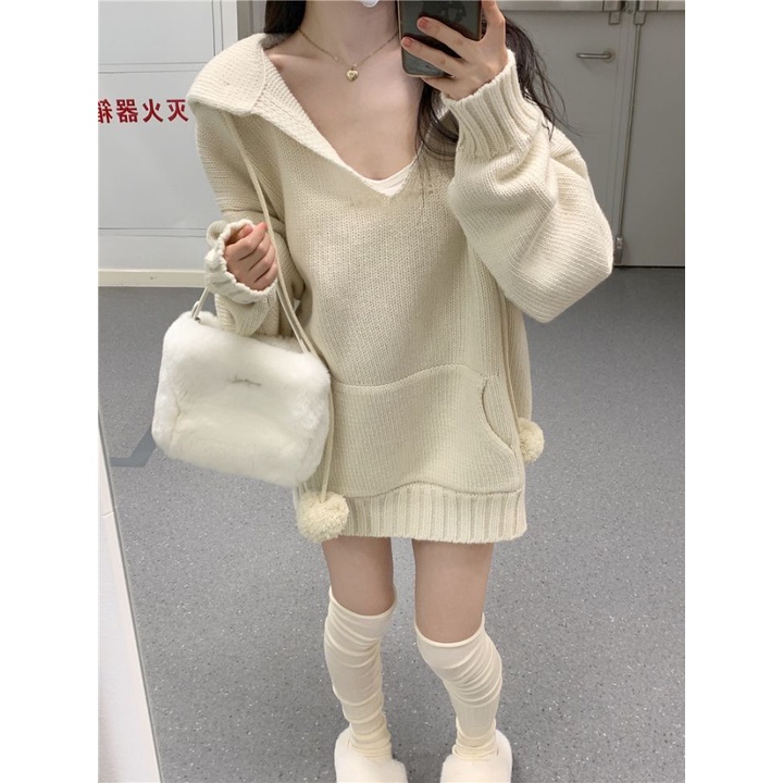 Áo sweater Dệt Kim Dày Dặn Màu Trơn Phong Cách Hàn Quốc Thời Trang Thu Đông Mới Cho Nữ