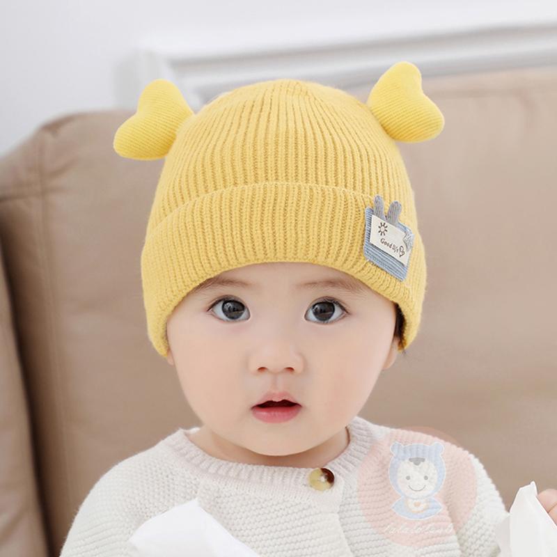 Mũ Len beanie Ấm Áp laa6-baby Mùa Đông Với Sừng Hươu