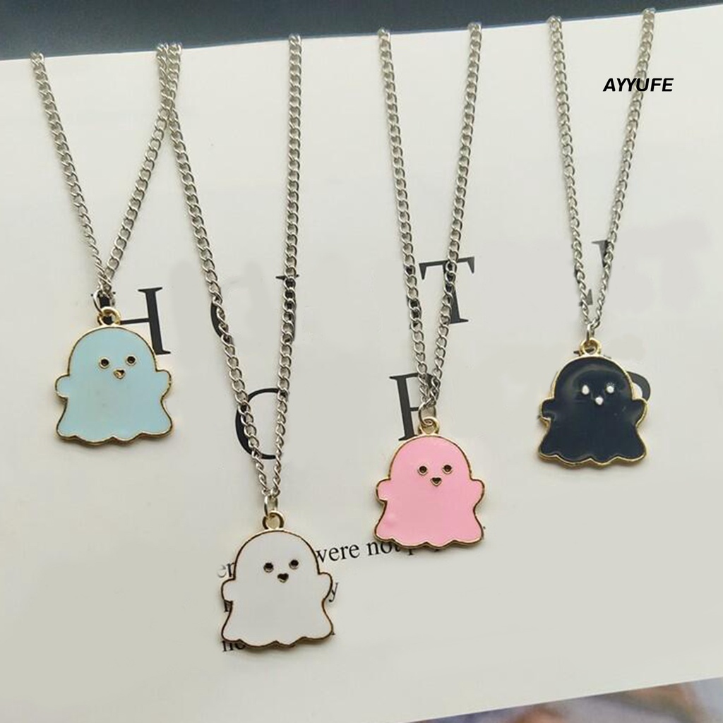 Ayyufe Vòng cổ Mạ Điện Mặt Hình Học Ma Hoạt Hình Dễ Thương Phù Hợp Làm Quà halloween Cho Nam Và Nữ