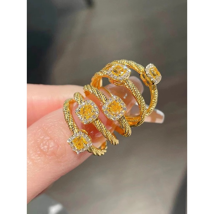 Nhẫn Mạ Vàng Đính Đá zircon Thời Trang Cho Nữ