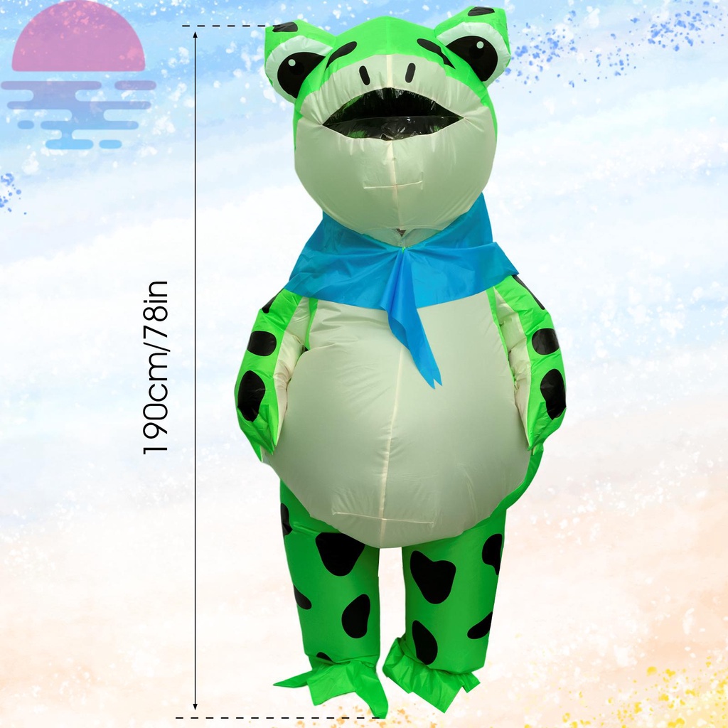 Bộ Áo Liền Quần Bơm Hơi Chống Thấm Nước Hình Ếch Xanh Hoạt Hình Vui Nhộn shopskc3041