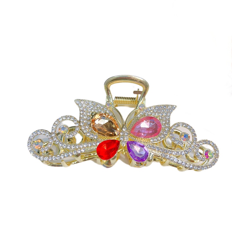 Kẹp Tóc Hình Bướm Pha Lê Màu Cầu Vồng Cao Cấp Phong Cách Nhật Hàn Sang Trọng