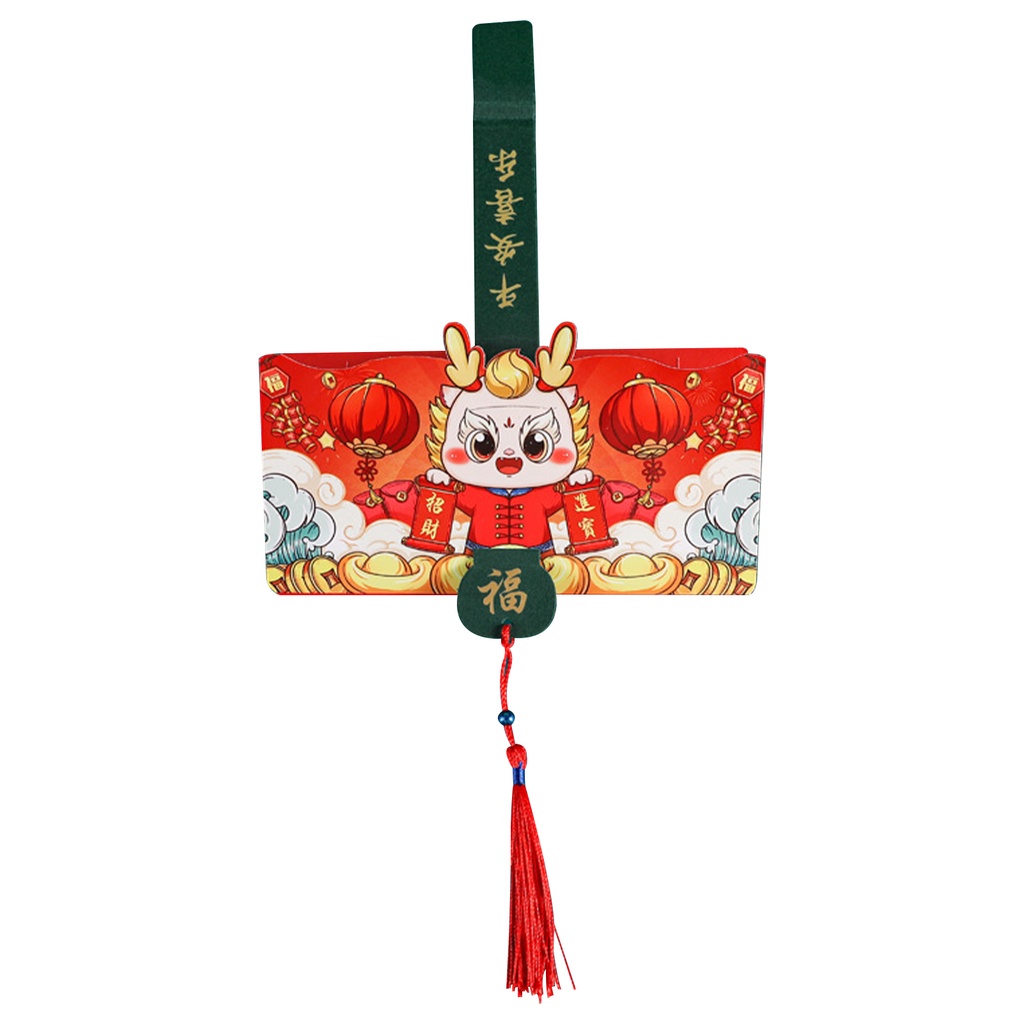 Bao Lì Xì Năm Mới 2024 Nhiều Lớp Màu Đỏ In Họa Tiết Rồng Sáng Tạo