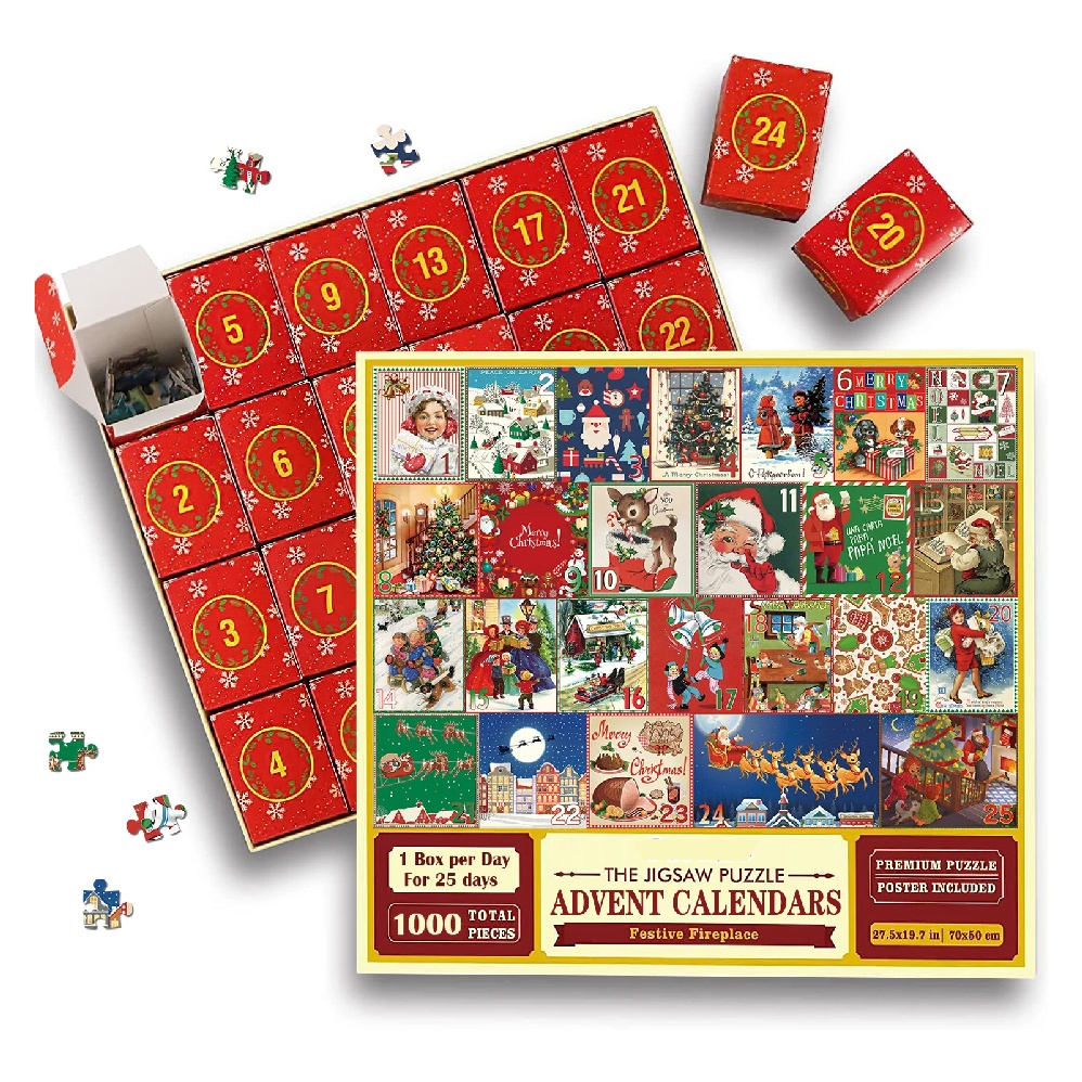 Christmas Advent Calendar Jigsaw Puzzle Christmas Holiday Puzzle for Kids Gifts