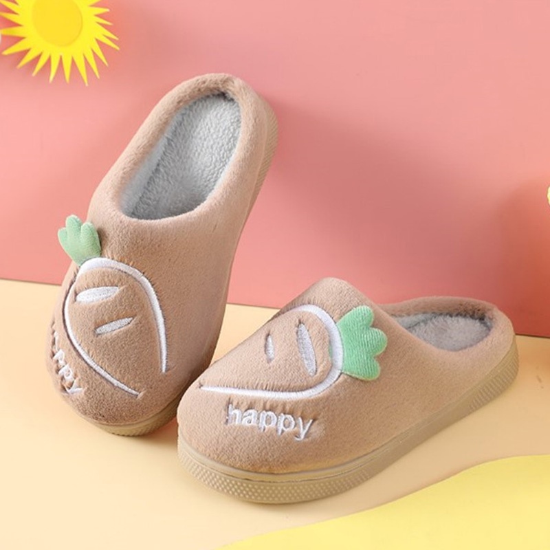 Dép cotton Dày Dặn Ấm Áp Chống Trượt Họa Tiết Hoạt Hình Dễ Thương Cho Bé