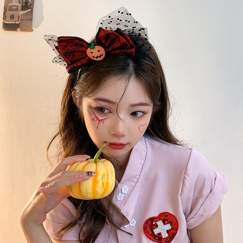 Băng Đô Cài Tóc Hình Bí Ngô halloween Dễ Thương Thời Trang 2023 Cho Bé Gái