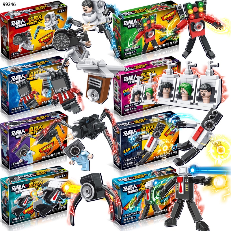 Skibidi Toilet Bộ Đồ Chơi Xếp Hình toilet man vs Cho Bé Trai